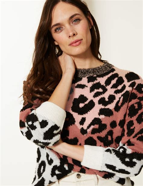 m&s snow leopard print jumper.